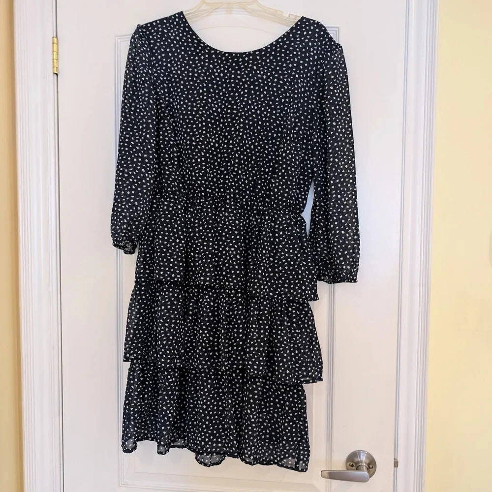 Blue Polka Dot Tiered Dress only Brand Size Medium